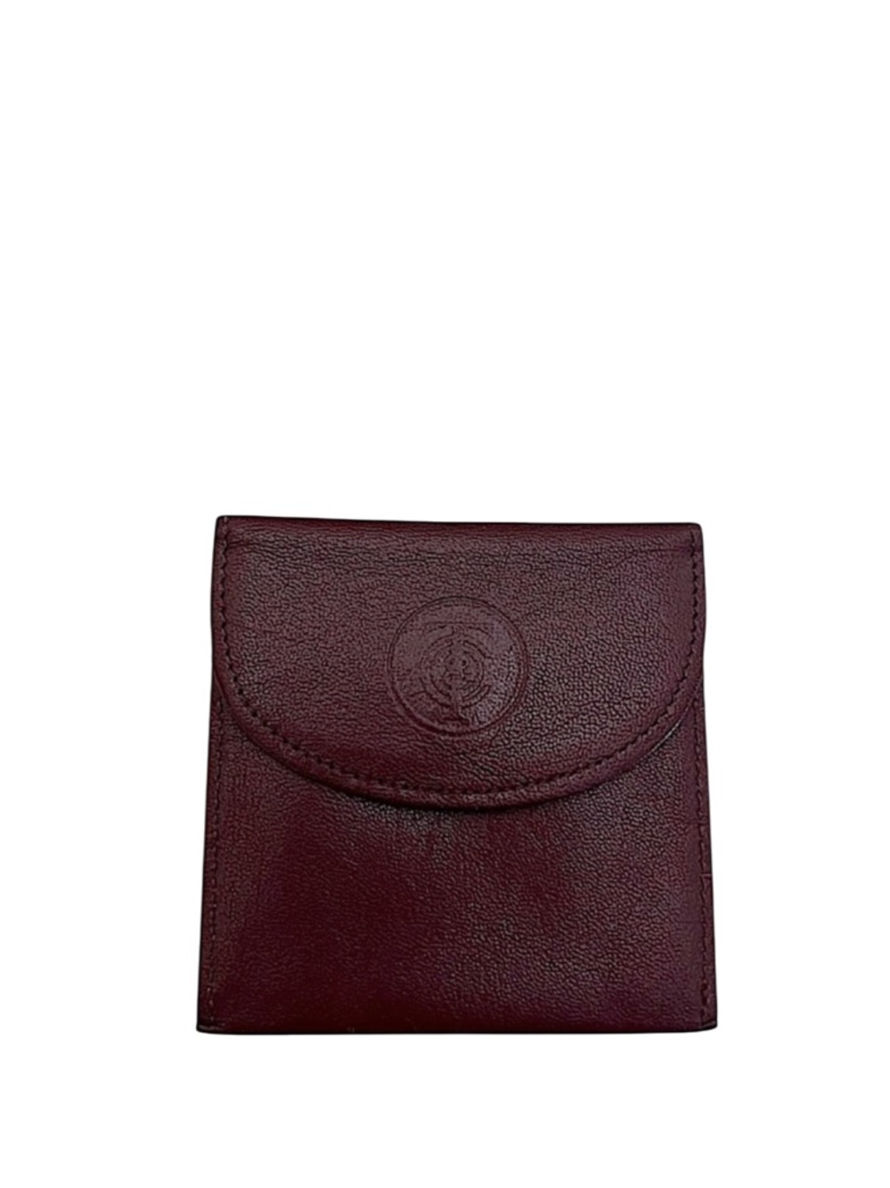 TIFFANY & CO - BURGUNDY SMOOTH LEATHER COMPACT JEWELRY CASE POUCH HOLDER WALLET
